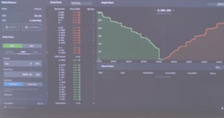 Live Trading Chart Of An Order Book Showing Both Buyers And Sellers For A Commodity Such As A Stock Cryptocurrency Or Bitcoin Background Plate - 