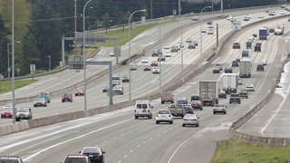 Multi-Lane Freeway Traffic in North Washington State Stock Video ...