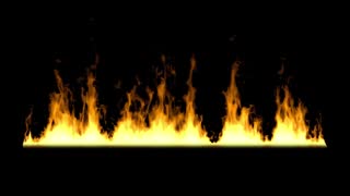 Wall Of Blue Fire On Black Background Loop Animation Motion