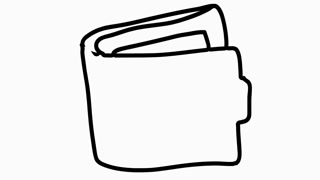 wallet icon cartoon illustration hand drawn animation transparent